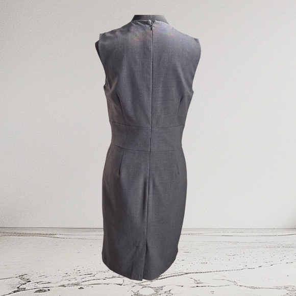 Calvin Klein Gray Sheath Midi Dress With Sequins In Subtle Snakeskin Pattern 4 - Picture 3 of 5